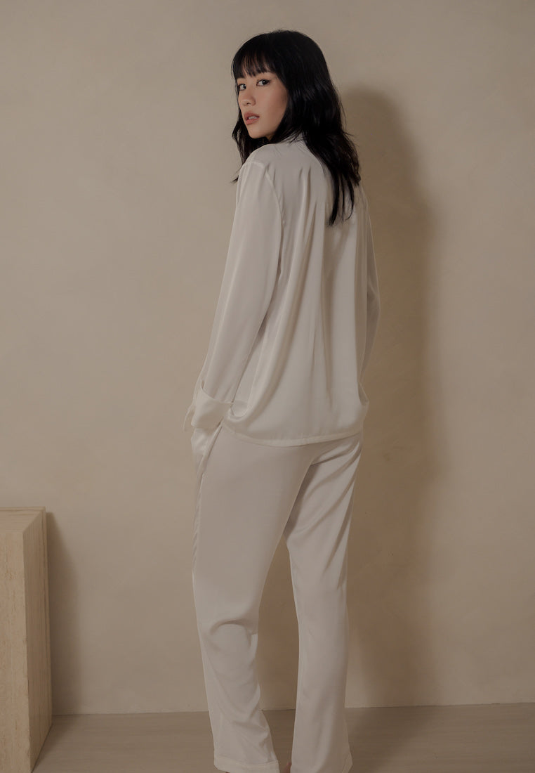 Porter-white-satin-pajamas-long-sleeve-pants-set-for-women-bridal-sleepwear-singapore-Ashley-Summer-Co